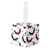 Halloween hart met zwarte vleugels kubus ornament (Voorkant hoekig)