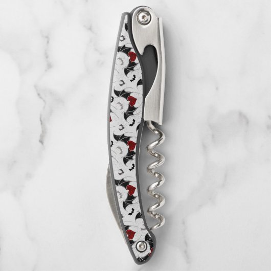 Halloween hart met zwarte vleugels kurkentrekker (Achterkant)