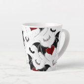 Halloween hart met zwarte vleugels latte mok (Rechterhoek)
