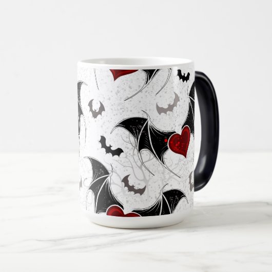 Halloween hart met zwarte vleugels magische mok (Voorkant rechts)