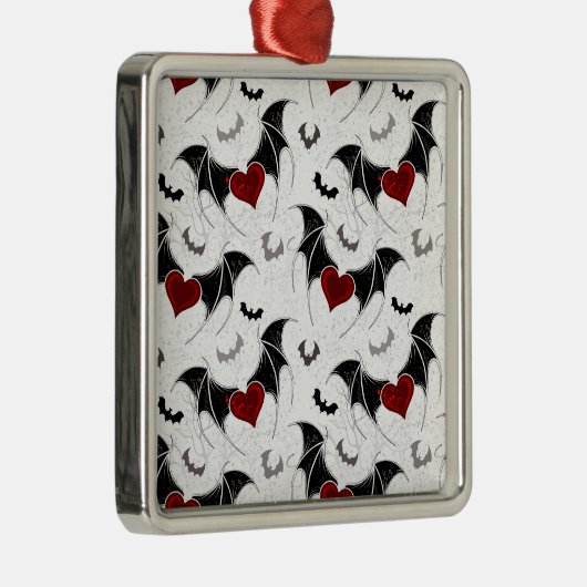 Halloween hart met zwarte vleugels metalen ornament (Rechts)