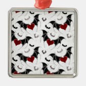 Halloween hart met zwarte vleugels metalen ornament (Voorkant)