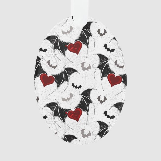 Halloween hart met zwarte vleugels ornament (voorkant)