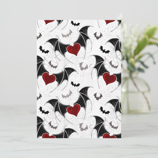 Halloween hart met zwarte vleugels programma (Staand voorkant)