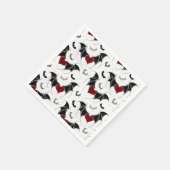 Halloween hart met zwarte vleugels servet (Hoek)