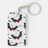 Halloween hart met zwarte vleugels sleutelhanger (achterkant)