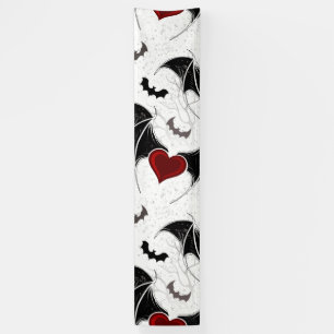 Halloween hart met zwarte vleugels spandoek