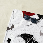 Halloween hart met zwarte vleugels strandlaken (In situ)