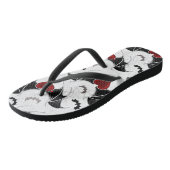 Halloween hart met zwarte vleugels teenslippers (Schuin)