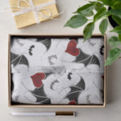 Halloween hart met zwarte vleugels tissuepapier (Geschenk)