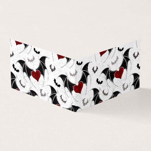 Halloween hart met zwarte vleugels visitekaartjes (Buitenkant)