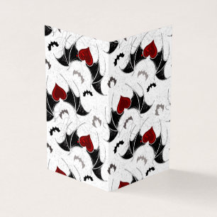 Halloween hart met zwarte vleugels visitekaartjes