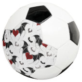 Halloween hart met zwarte vleugels voetbal (Drie kwart)