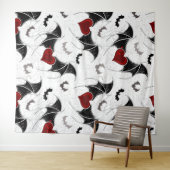 Halloween hart met zwarte vleugels wandkleed (In Situ (horizontaal))