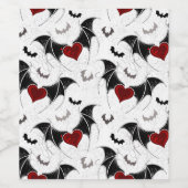 Halloween hart met zwarte vleugels wijn etiket (Enkel label)