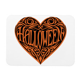 Halloween Hart, Oranje Hart, Feestdag Magneet