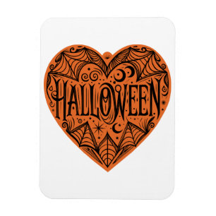 Halloween Hart, Oranje Hartvorm, Feestdag Magneet