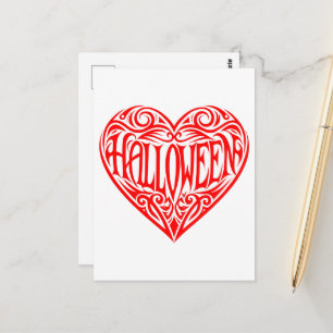 Halloween Hart, Rode Hart, Feestdag Briefkaart