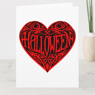 Halloween Hart, Rode Hart, Feestdag Kaart