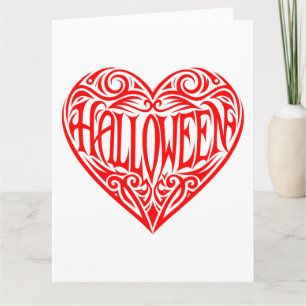 Halloween Hart, Rode Hart, Feestdag Kaart