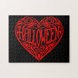 Halloween Hart, Rode Hart, Feestdag Legpuzzel