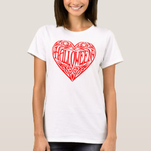 Halloween Hart, Rode Hart, Feestdag T-shirt