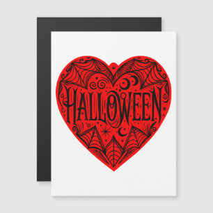 Halloween Hart, Rode Hartvorm, Feestdag Magnetische Uitnodiging