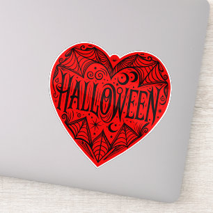 Halloween Hart, Rode Hartvorm, Feestdag Sticker