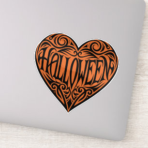 Halloween Hart, Zwart Hart, Feestdag Sticker