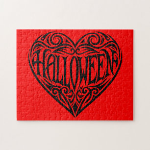 Halloween Hart, Zwart Hart, Vakantie Legpuzzel