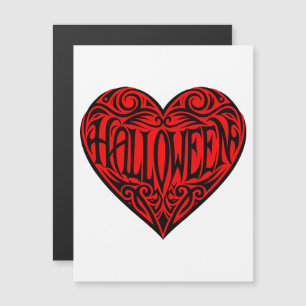 Halloween Hart, Zwart Hart, Vakantie Magnetische Uitnodiging