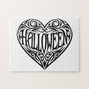 Halloween Hart, Zwarte Hart, Vakantie Legpuzzel