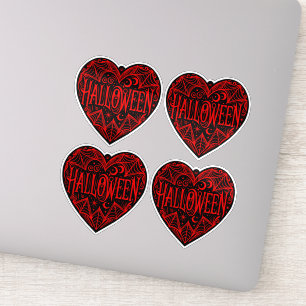 Halloween Hart, Zwarte Hartvorm, Feestdag Sticker