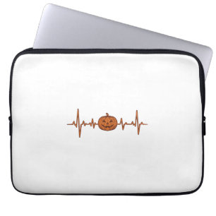 Halloween Hartslag Pompoen Vintage Vector Ontwerp_ Laptop Sleeve
