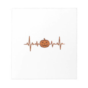 Halloween Hartslag Pompoen Vintage Vector Ontwerp_ Notitieblok