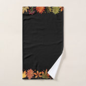 Halloween Harvest Automne Feuilles Monogramme (Serviette à main)