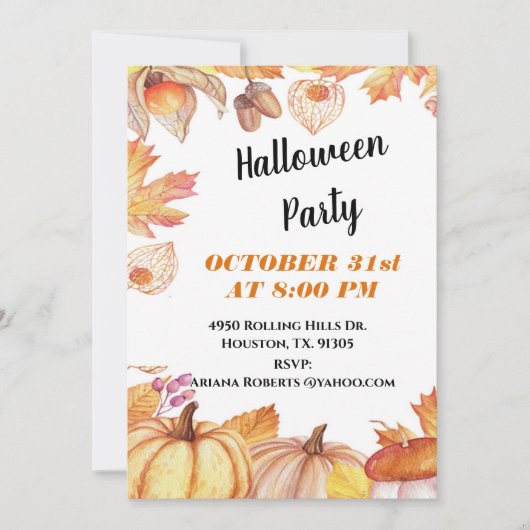 Halloween Harvest uitnodiging (Voorkant)