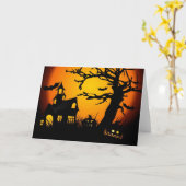 Halloween hauned house kaart (Gele Bloem)