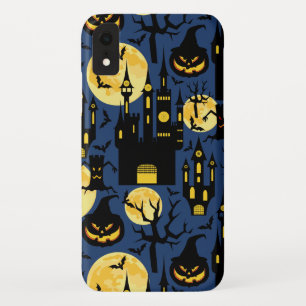 Halloween hauned house patroon iPhone XR hoesje
