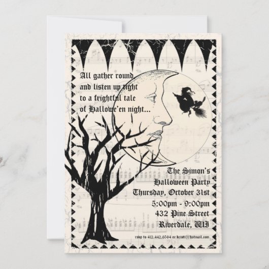 Halloween Haunt Gothic Party Invitation Kaart (Voorkant)
