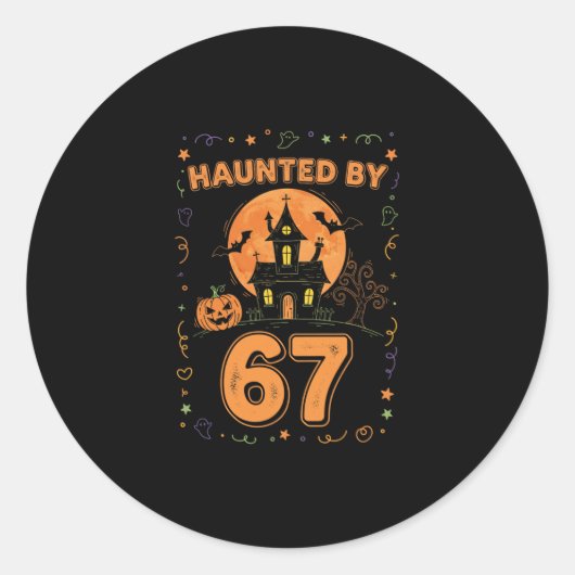 Halloween Haunted 67 Six Seven Meme 1 (12) Ronde Sticker (Voorkant)
