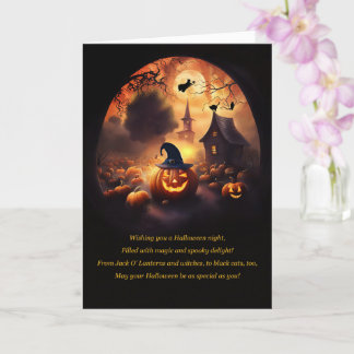 Halloween Haunted Afbeelding met Jack O Lantaarns Kaart