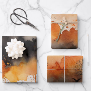 Halloween Haunted Forest kostuum en cocktail Inpakpapier Vel