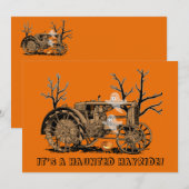 Halloween Haunted Hay Ride Boerderij Tractor Ghost Kaart (Voorkant / Achterkant)