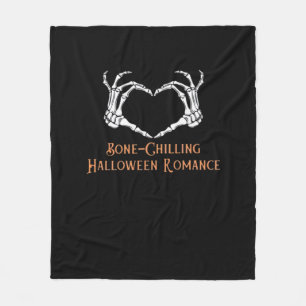 Halloween Haunted Heart Skeletal Bone Chilling CLA Fleece Deken