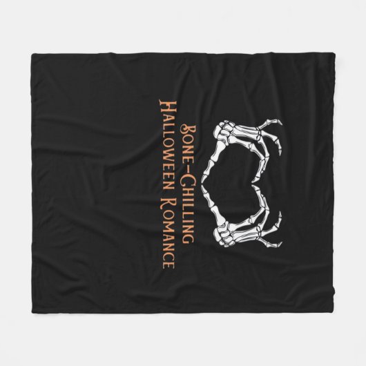 Halloween Haunted Heart Skeletal Bone Chilling CLA Fleece Deken (Voorkant (Horizontaal))