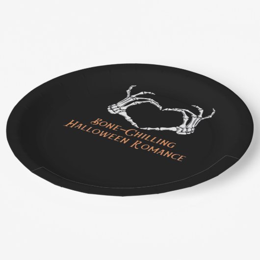 Halloween Haunted Heart Skeletal Bone Chilling CLA Papieren Bordje (Gekanteld)