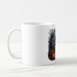 Halloween Haunted House and Full Moon Coffee Mug Koffiemok