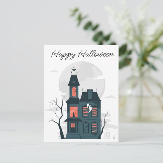 Halloween Haunted House Briefkaart (Staand voorkant)