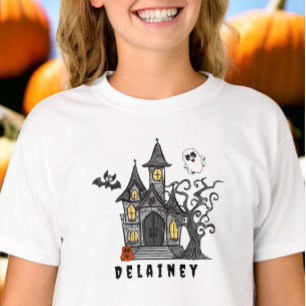 Halloween Haunted House Custom Spooky Schattige T-shirt